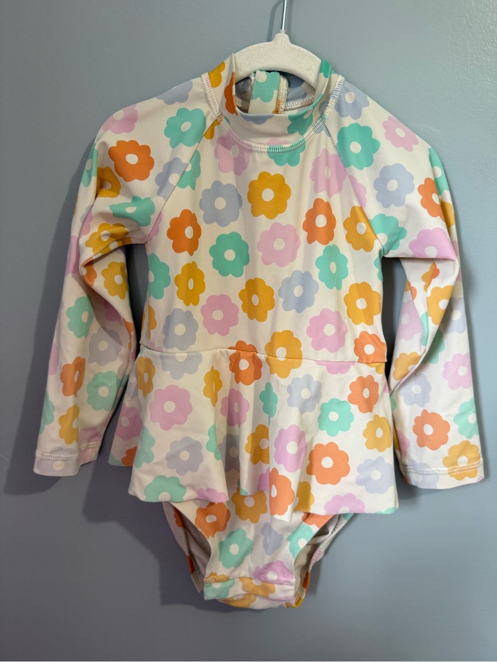 Hanna Andersson Multicolor Floral Long-Sleeve Rashguard Swimsuit